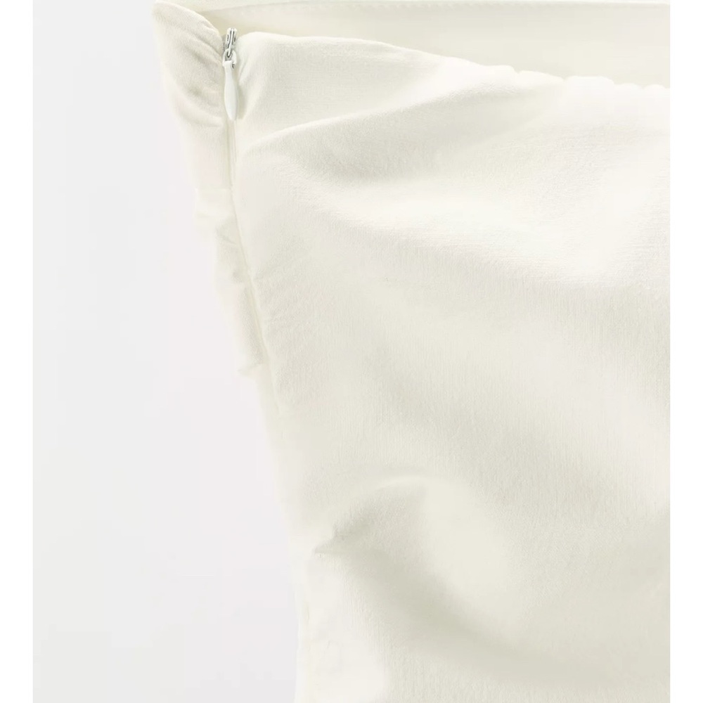 Zara Cream Ruched Strapless Gown - Picture 5 of 5
